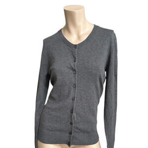 Gap Gray Button Down Long Sleeve Cardigan Sweater M Grunge Academia Minimalist